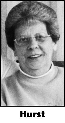 ... 82, of Fort Wayne, died on Friday, Nov. 13, 2015. She married Arthur &quot;Juggy&quot; Hurst on Feb. 9, 1974, in Adams County, Ind.; he preceded her in death ... - 0001215604-01-1_20151113