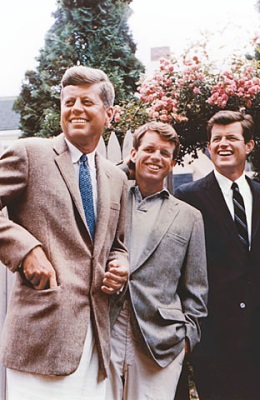 John F. Kennedy, Robert F. Kennedy and Ted Kennedy in 1960 (Photo via United States Senate)