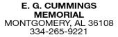 E G Cummins Memorial Montgomery AL 36108 - Phone 334-265-9221